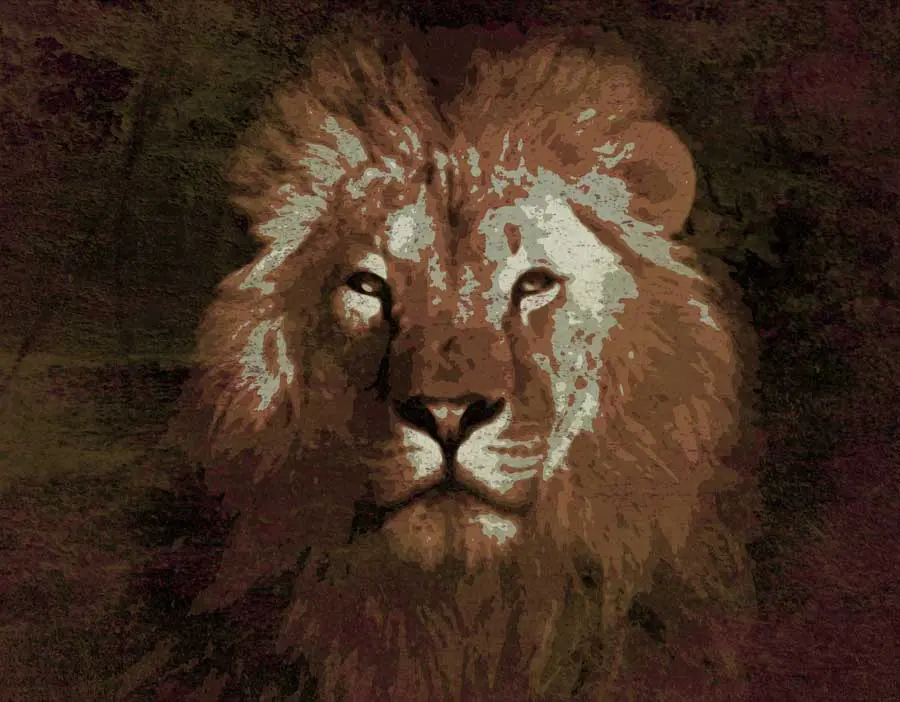 disegno grunge leone-01