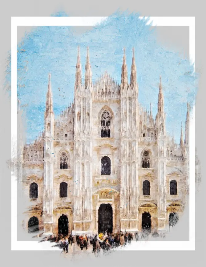 contatti arteritratto il Duomo di milano in stile pittorico