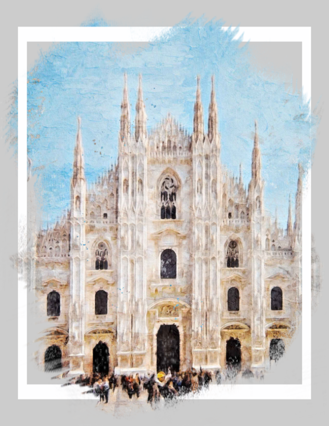 contatti arteritratto il Duomo di milano in stile pittorico